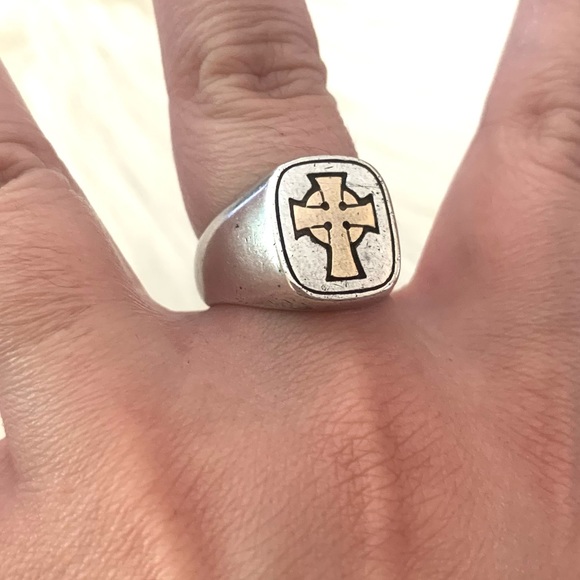 Vintage 14k James Avery Celtic cross ring men’s 9.5 - Picture 3 of 13